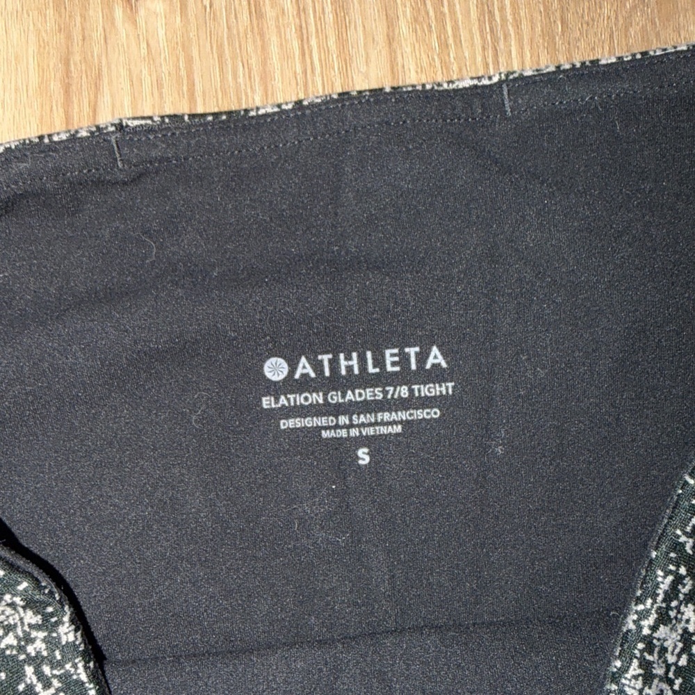 Athleta Women's Black White Elation Glades 7/8 High Rise Tight 510486 Size Small - Picture 5 of 9